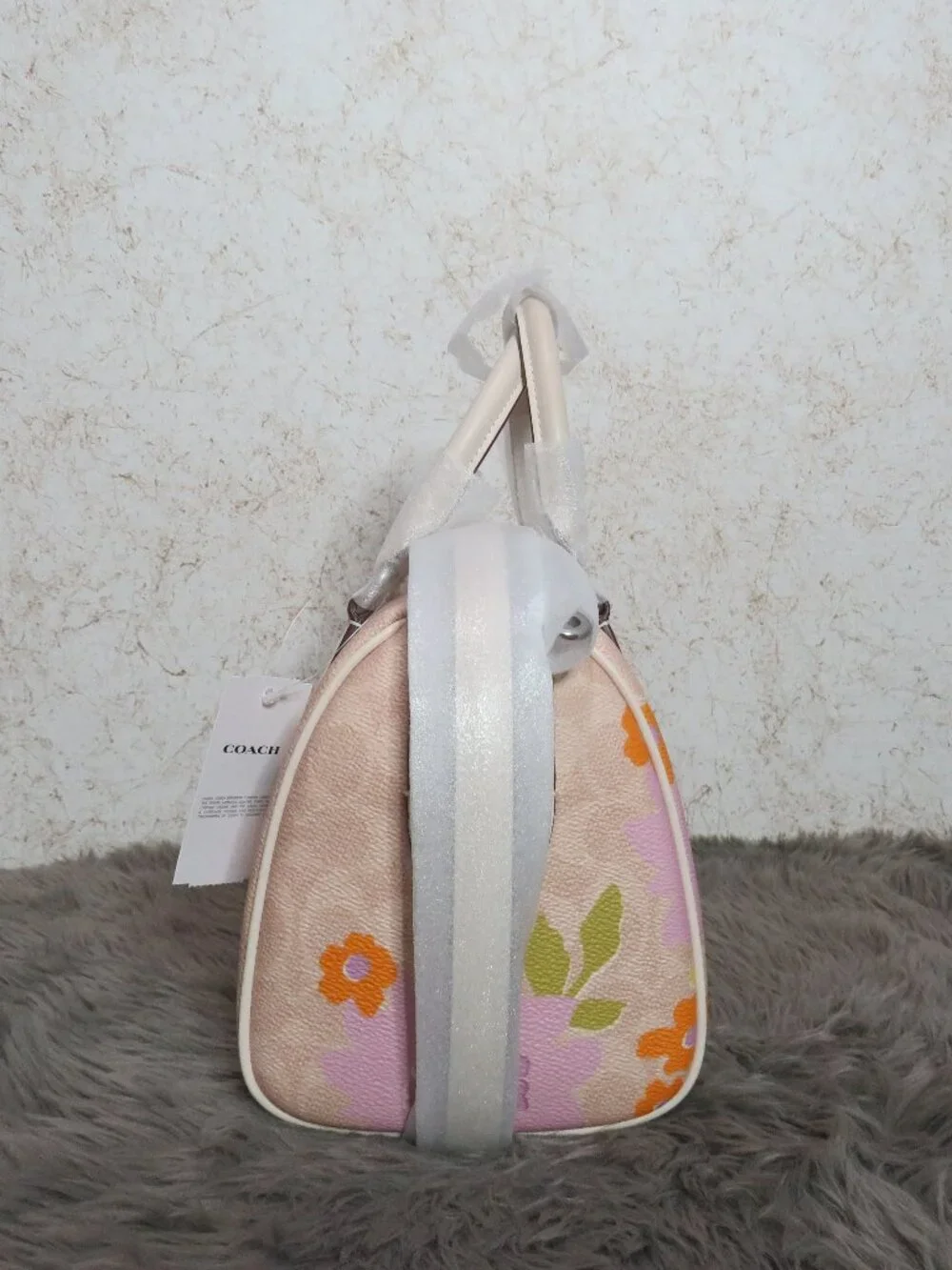 Coach Rowan Satchel with Floral Print (Sand) - NWT (CBG72)
